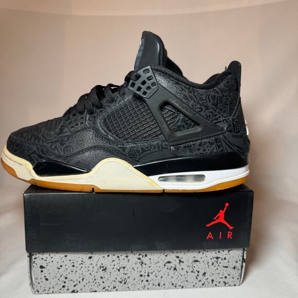 Size 10 - Nike Air Jordan 4 Retro Laser Men's Shoes - Picture 9 of 11